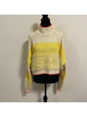 Free People Sweater Womens Size Small & Medium Sunbrite Mock neck crop sweater